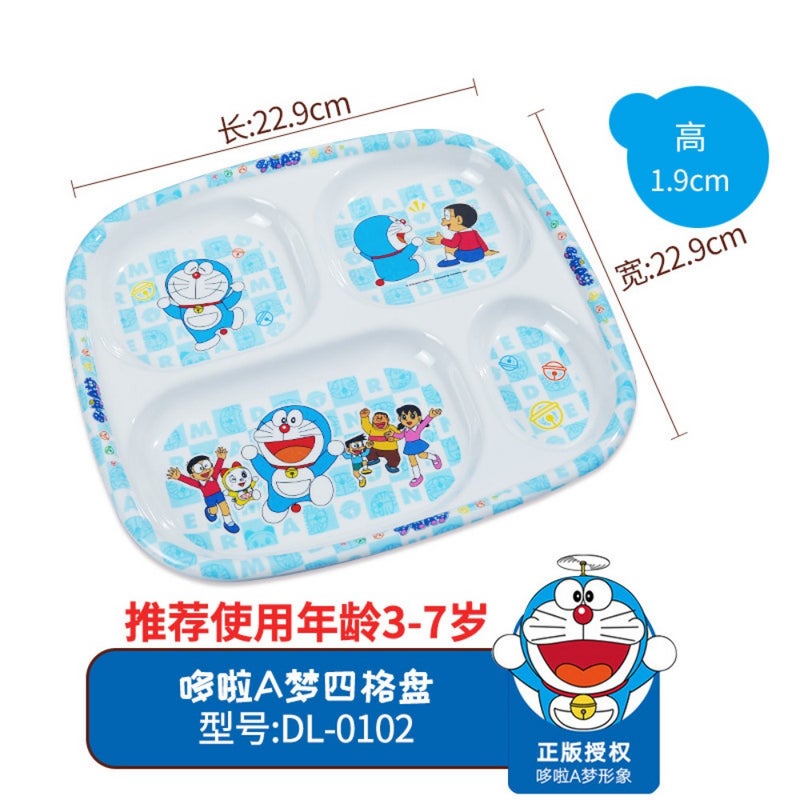 Doraemon baby tableware spoon dish set complementary food bowl spoon set Melamine ear bowl children bowl plate