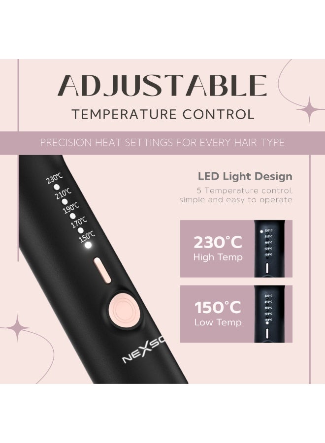 NEXSO 5-in-1 Interchangeable Hair Styler Set with Ceramic Tourmaline Barrels – Curling Wand, Round Brush, Triple Barrel Waver, Adjustable Temperature 150°C–230°C, Dual Voltage - Image 5