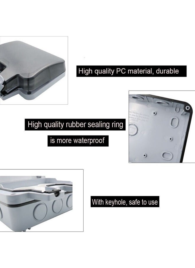Waterproof socket box Outdoor power socket box Waterproof Ip66 Power socket Lockable 2-jack socket (double plug socket)