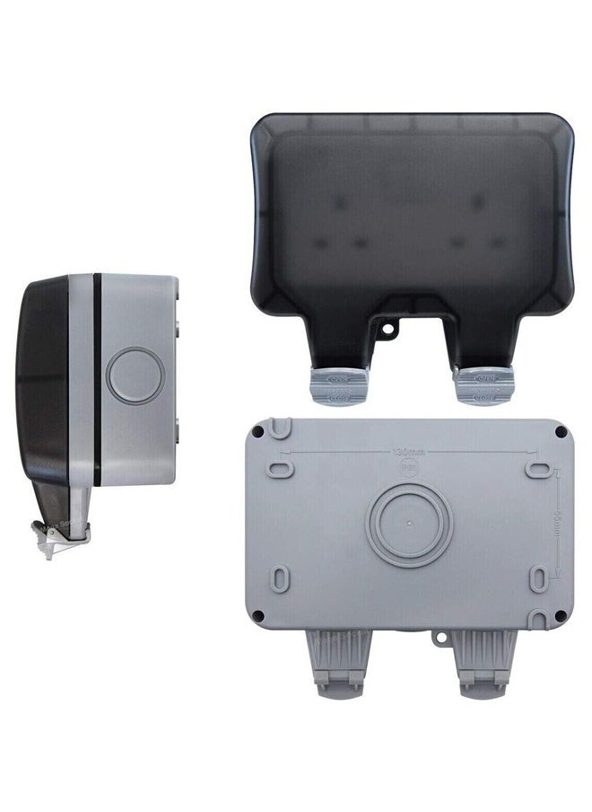 Waterproof socket box Outdoor power socket box Waterproof Ip66 Power socket Lockable 2-jack socket (double plug socket)