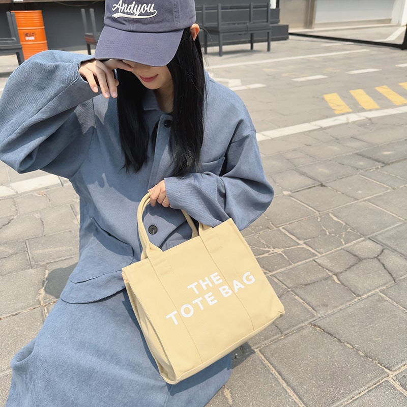 2024 Women'S Bag Simple Crossbody Bag Casual Tote Bag Letter Printed Canvas Bag Large Capacity Shoulder Bag - Image 3