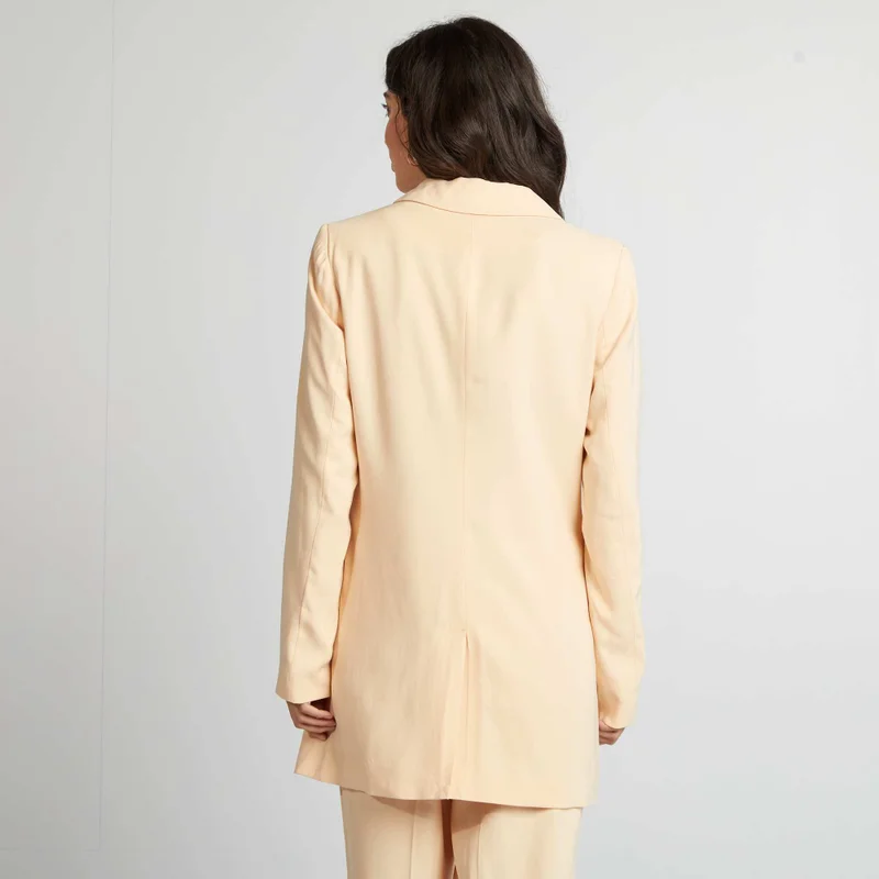 Kiabi Mid-Length Tailored Jacket Beige