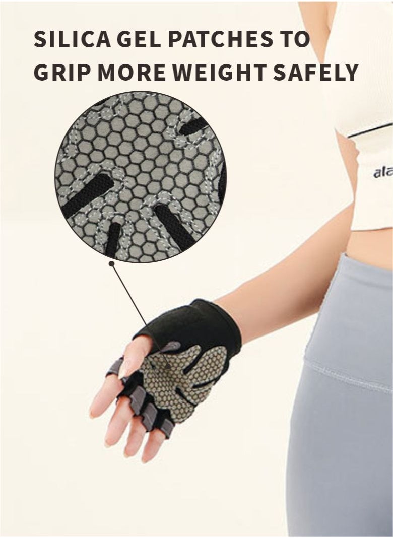 Breathable Workout Gloves, Weight Lifting Gloves for Gym, Cycling, Exercise, Fitness and Training, with Excellent Grip and Cushion Pads