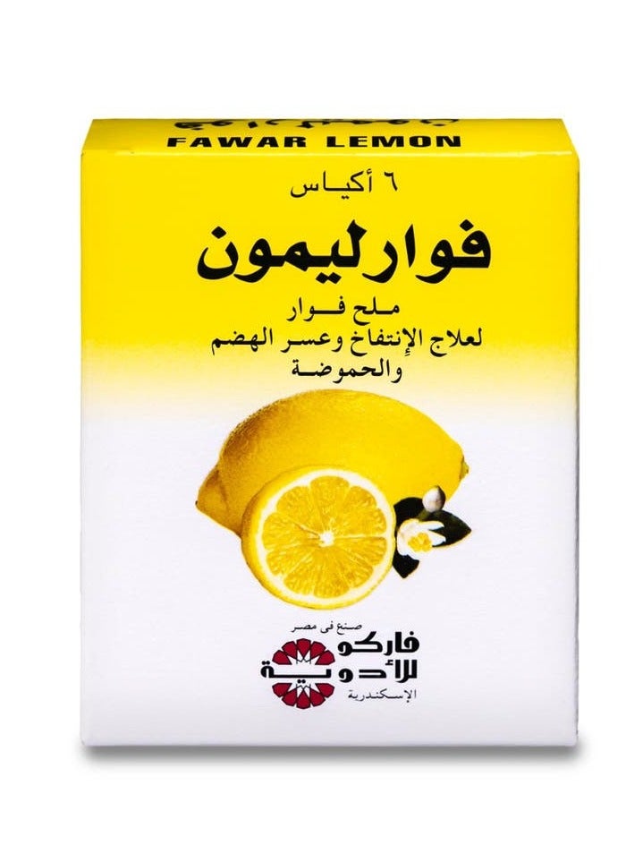 Pharco Pack Of 3 Fawar Lemon Effervescent Sachets 6 Pcs  - Image 2