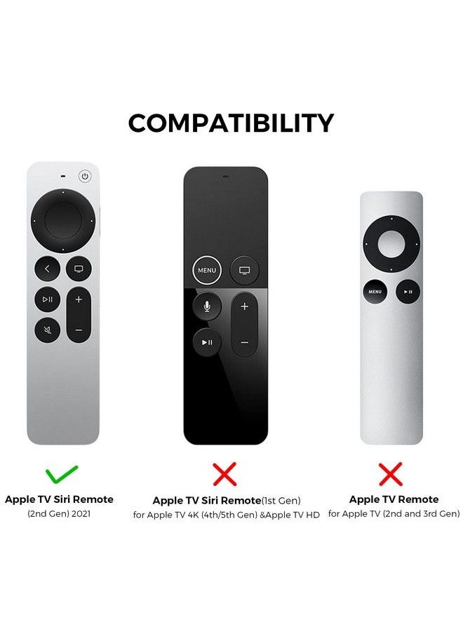 Ahastyle Case Compatible With 2022 Apple Tv 4K Hd Siri Remote 3Rd Generation [Airtag Holder Built In] All Around Cover Apple Tv Remote Siri Remote (2Nd) And Airtag (Black)  - Image 3