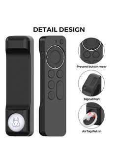 Ahastyle Case Compatible With 2022 Apple Tv 4K Hd Siri Remote 3Rd Generation [Airtag Holder Built In] All Around Cover Apple Tv Remote Siri Remote (2Nd) And Airtag (Black)  - Image 4