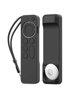 Ahastyle Case Compatible With 2022 Apple Tv 4K Hd Siri Remote 3Rd Generation [Airtag Holder Built In] All Around Cover Apple Tv Remote Siri Remote (2Nd) And Airtag (Black)  - Image 1
