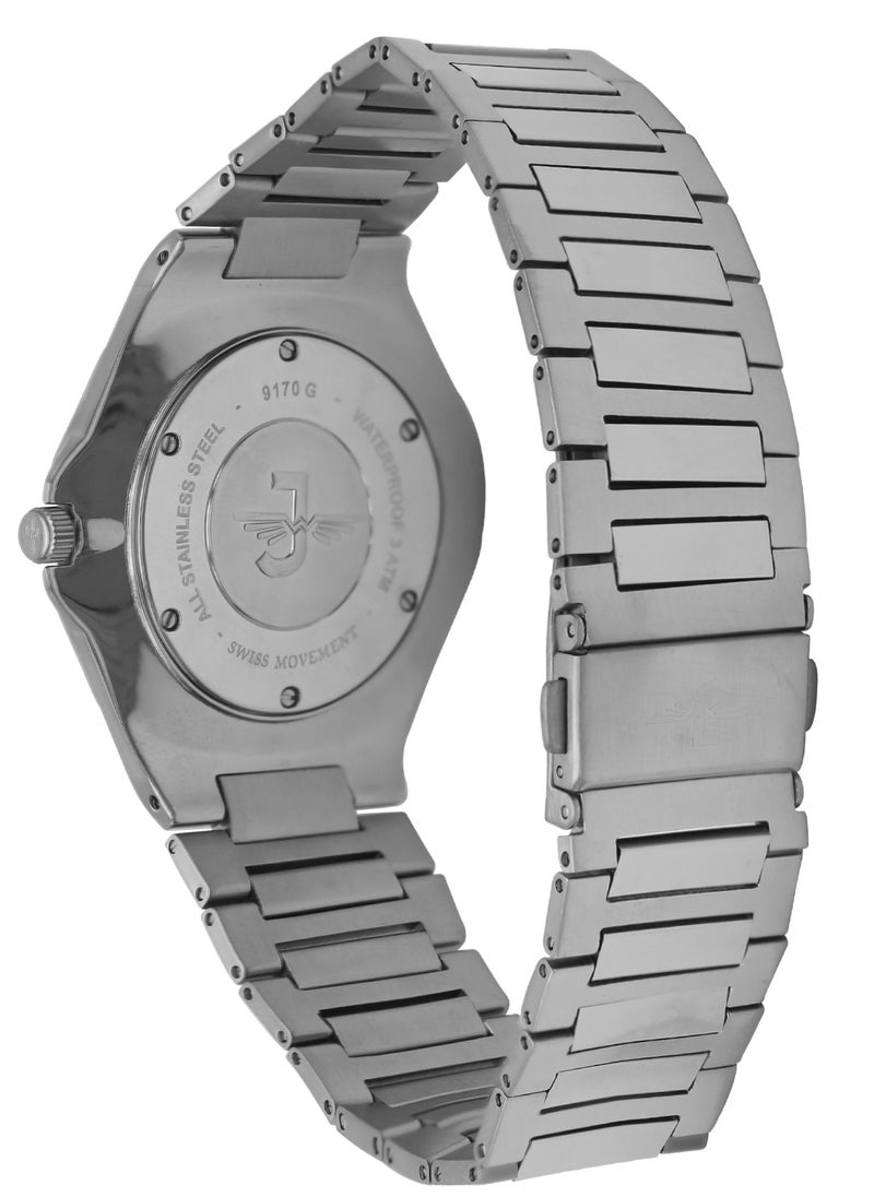 Jovial JOVIAL 9170GSMQ02E  Men's Fashion ,Anloge Stainless Steel Band Watch, 42mm, Grey  - Image 3