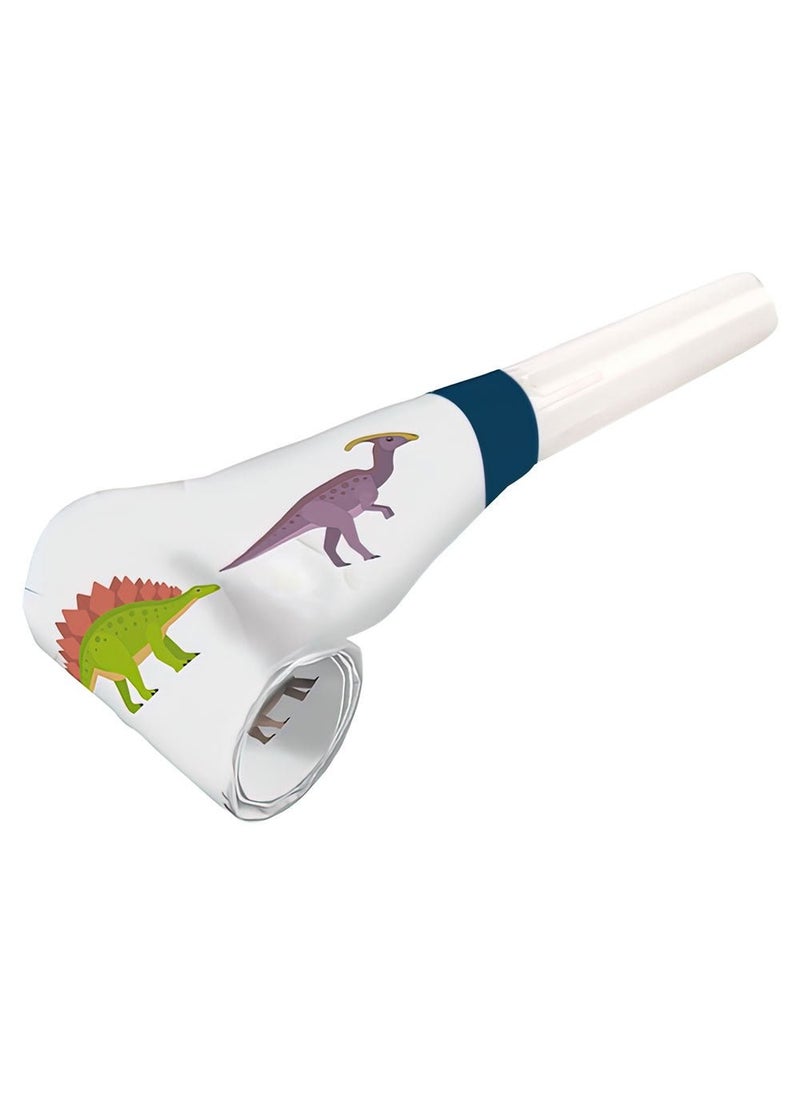 Dinosaur Party Horns Multicolor 9cm 8-Pack