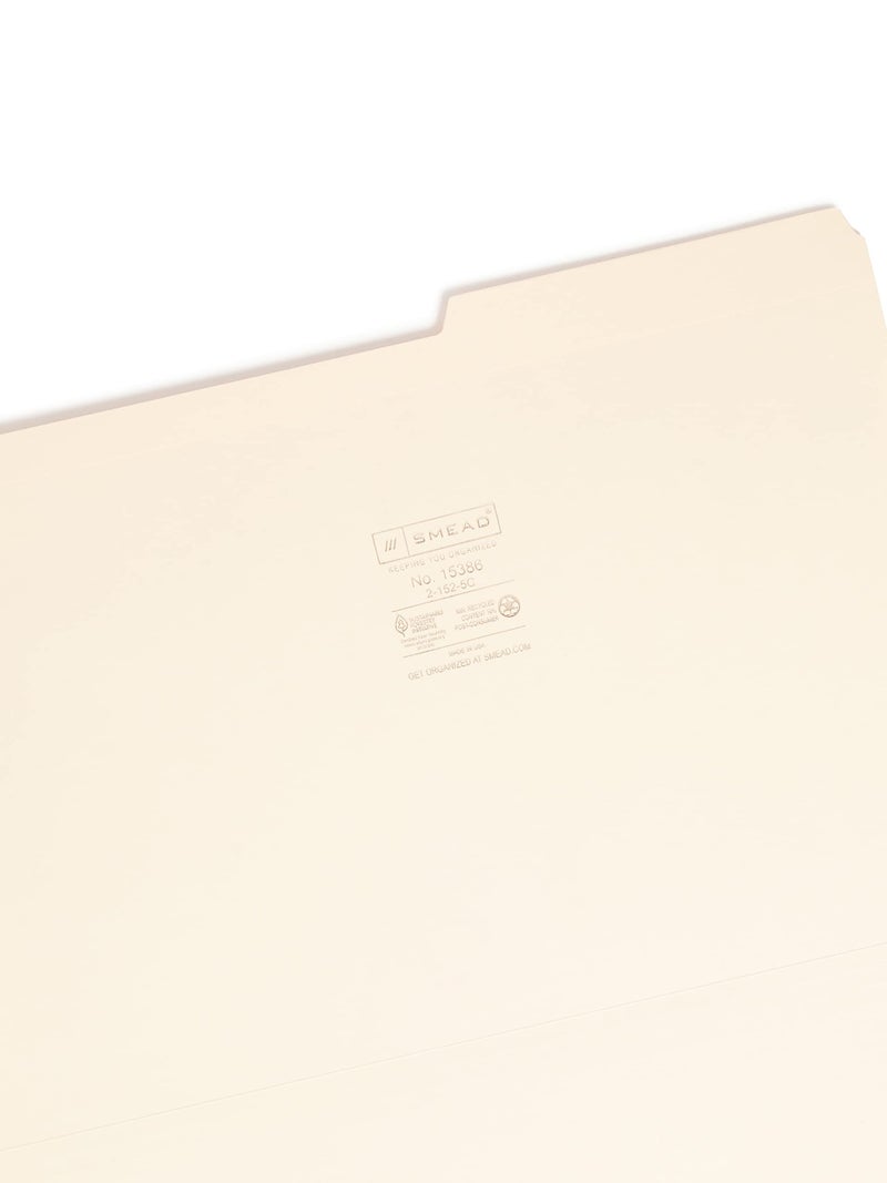 Smead File Folder, Reinforced 2/5-Cut Tab Right Position, Legal Size, Manila, 100 Per Box (15386) - Image 3