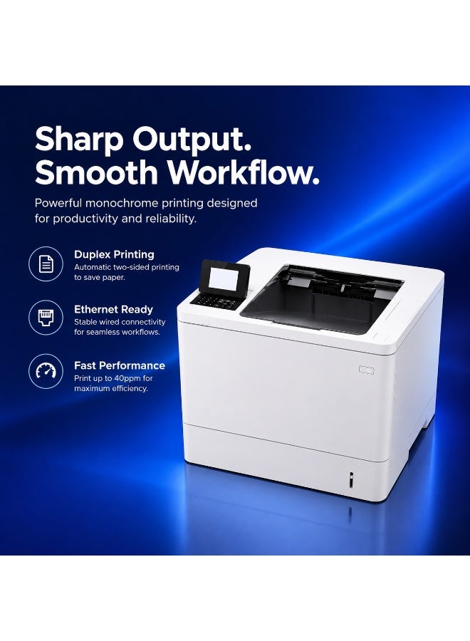 Printer Monochrome Laser Printer 52 PPM with Automatic Duplex Printing, Ethernet and USB Connectivity, 650 Sheet Input Capacity - Image 3