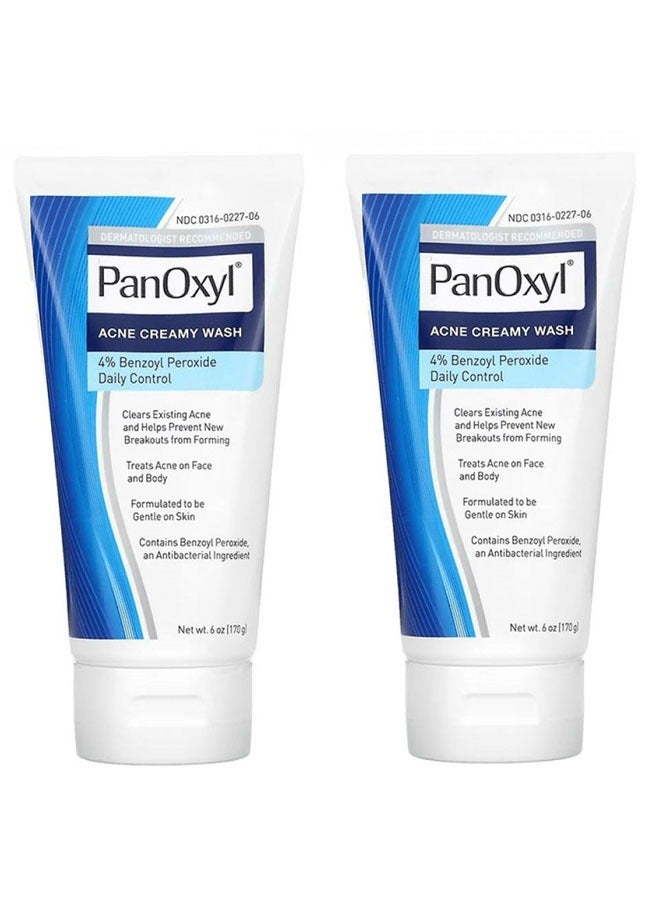 بانوكسيل Benzoyl Peroxide 4% Acne Creamy Wash White 170grams White 170+170grams - Image 1