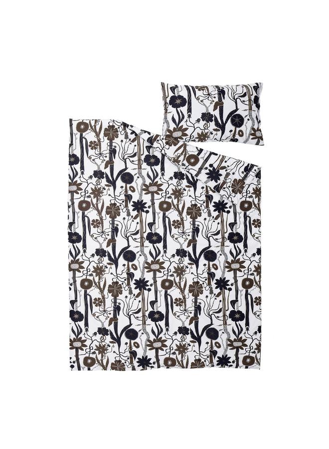 erorex Duvet cover and pillowcase, white/black/brown, 150x200/50x80 cm - Image 5