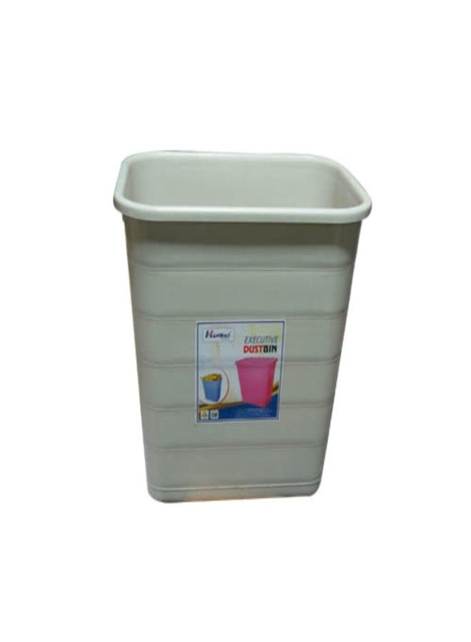 HANBAO Executive Dustbin, Rectangular Plastic Waste Bin, Grey, Wide Design for Easy Disposal