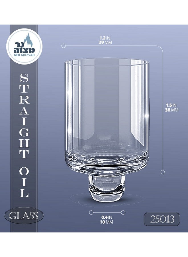 Ner Mitzvah Chanukah Menorah Oil Glass Cups - Glass Oil Insert Cups for Menorahs - #13 (9 Pack) - Image 2