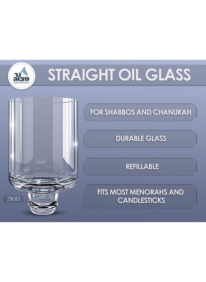 Ner Mitzvah Chanukah Menorah Oil Glass Cups - Glass Oil Insert Cups for Menorahs - #13 (9 Pack) - Image 3