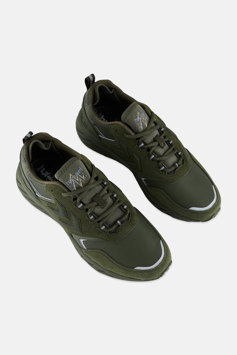 Hummel أحذية جري للرجال ماراثونا ريتش إل إكس بتصميم لاسي، زيتوني - Image 4