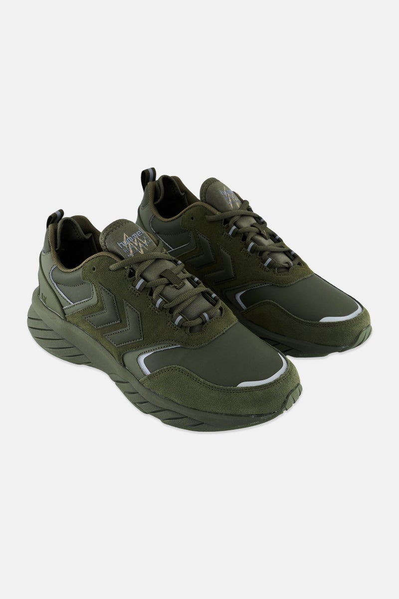 Hummel أحذية جري للرجال ماراثونا ريتش إل إكس بتصميم لاسي، زيتوني - Image 1