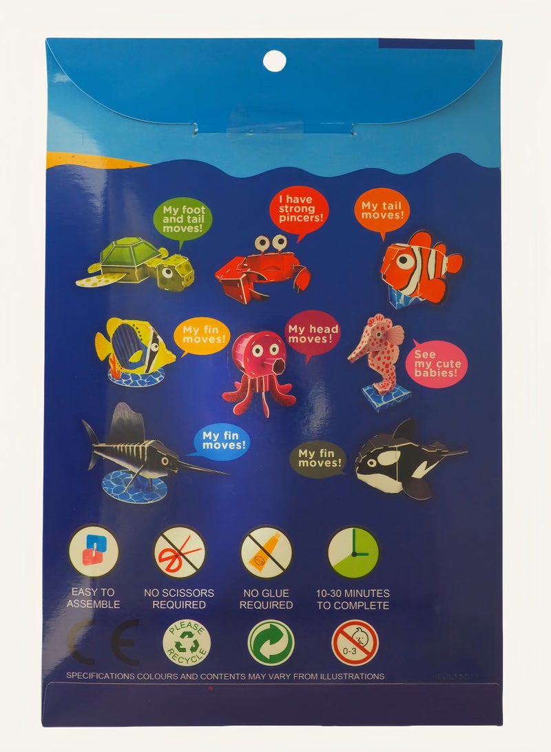 Kid's Ocean World Animals DIY Puzzle: 3D Clown Fish Paper Model Kit - Quick Assembly Educational Toy to Boost Spatial IQ - Image 3