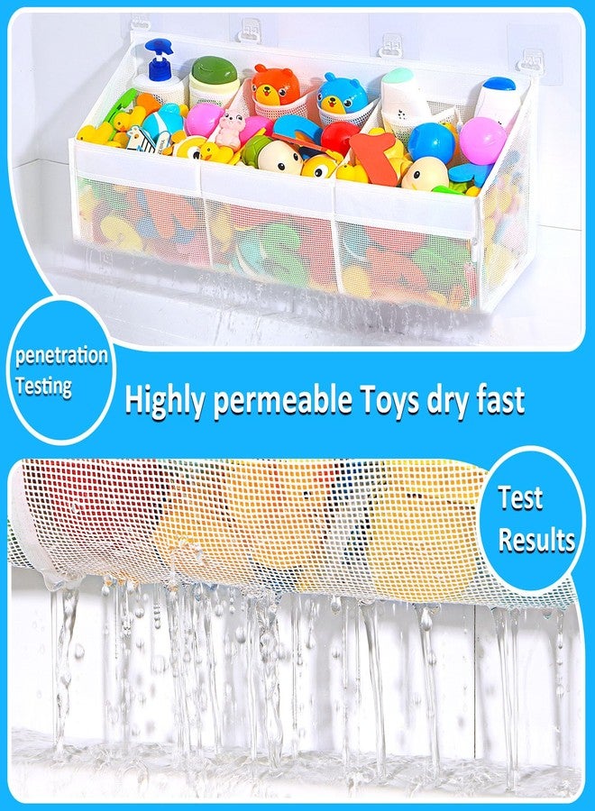KPH has improved the bath toy holder experience, with the bathtub toy storage adding 6 pockets and a super breathable mesh bath toy storage that dries quickly, bath toy organizer， Easy to use - Image 5