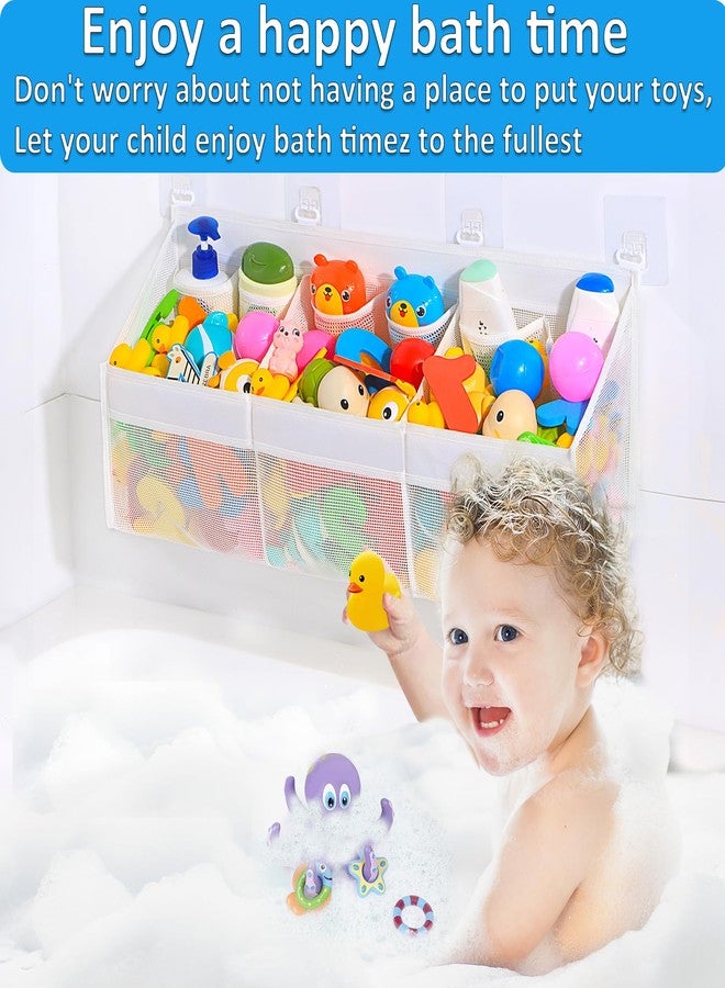 KPH has improved the bath toy holder experience, with the bathtub toy storage adding 6 pockets and a super breathable mesh bath toy storage that dries quickly, bath toy organizer， Easy to use - Image 4