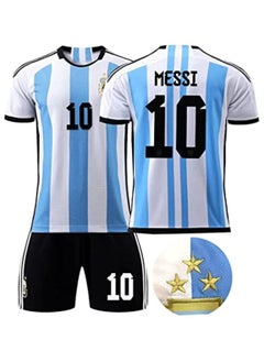 Y&D Lionel Messi Jersey 10 Argentina Football Home Soccer Jersey/Shorts Socks Gift Set Youth Sizes  - Image 1