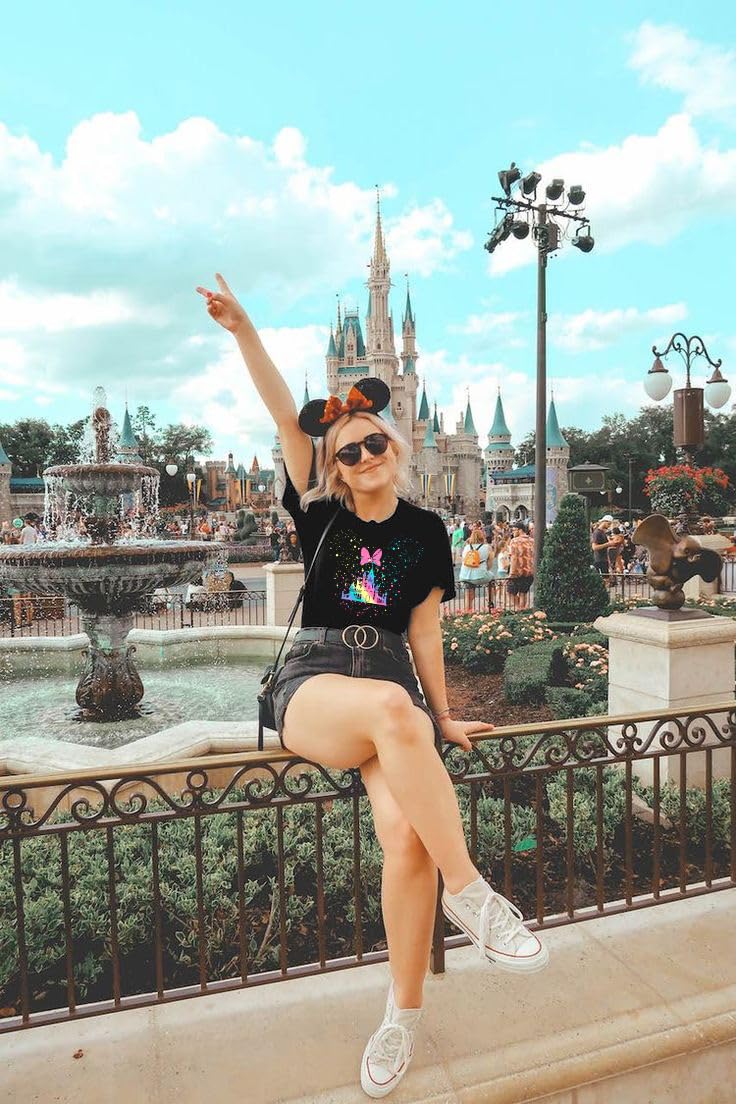 UNIQUEONE Magical Shirt for Women Magic Kingdom Tshirt Family Vacation Tee Castle Graphic Short Sleeve Tops - Image 4