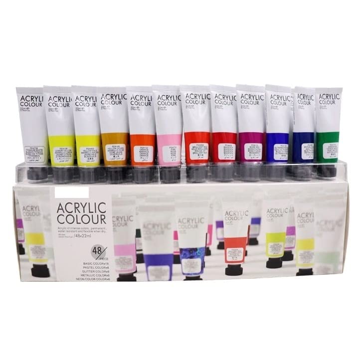53 Arts 53ARTS Artist Acrylic Paint Set and pastel colour (48 x 22 ml) - Image 1