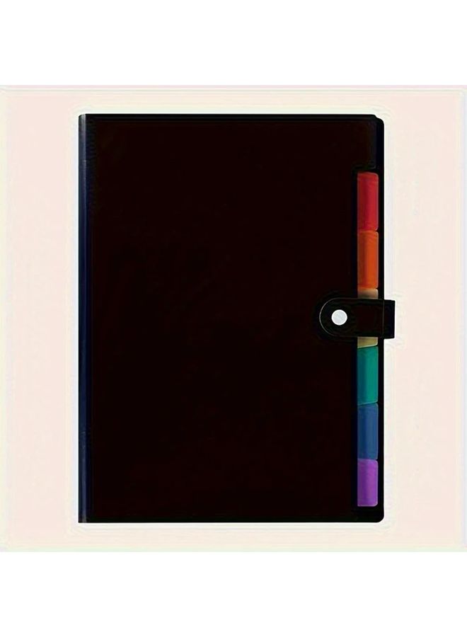 Black 7 Pocket Expanding File Organizer Large Capacity Durable PP Material for Documents - Image 3