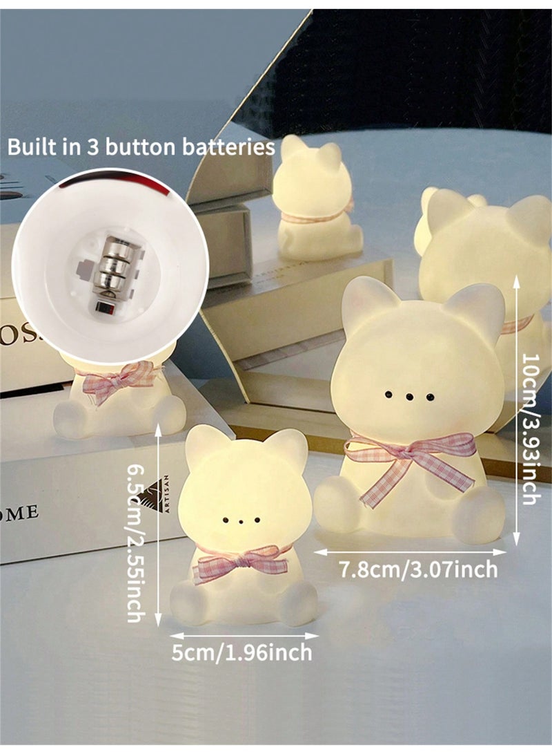 ميأميأ قطعتان من مصابيح ليلية على شكل قطة لتزيين المكتب، مصباح ليلي لغرفة النوم والسرير، هدايا للعطلات وعيد الحب للأولاد والبنات، ديكور جو - Image 3