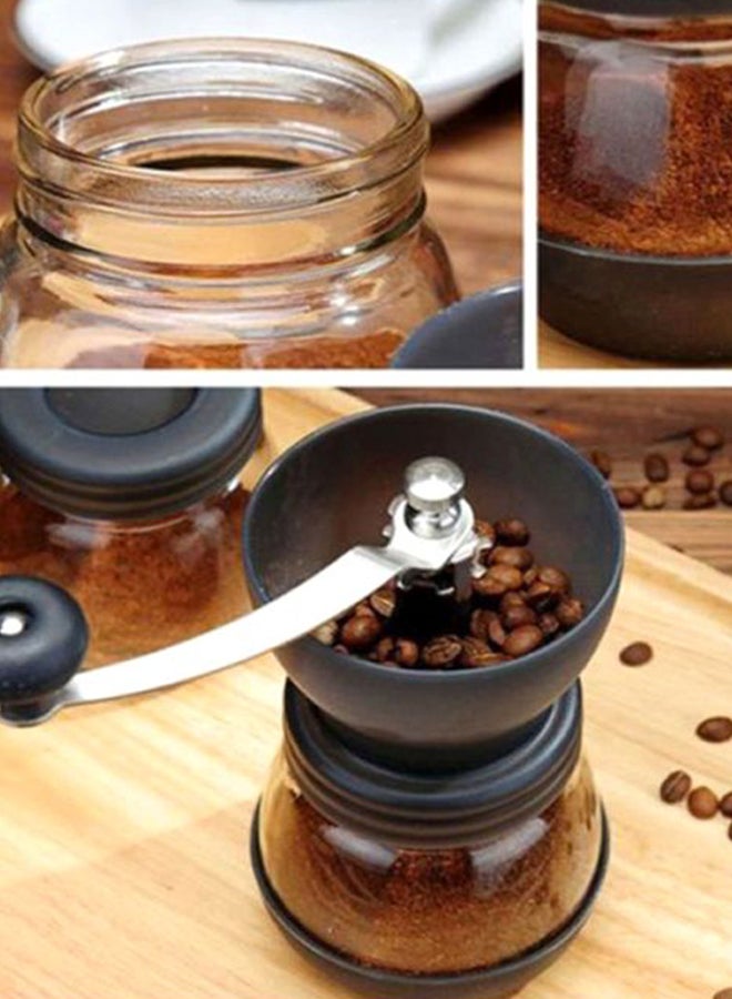 Black/Clear Manual Coffee Grinder 0.5Liters with Storage Jar - Image 2