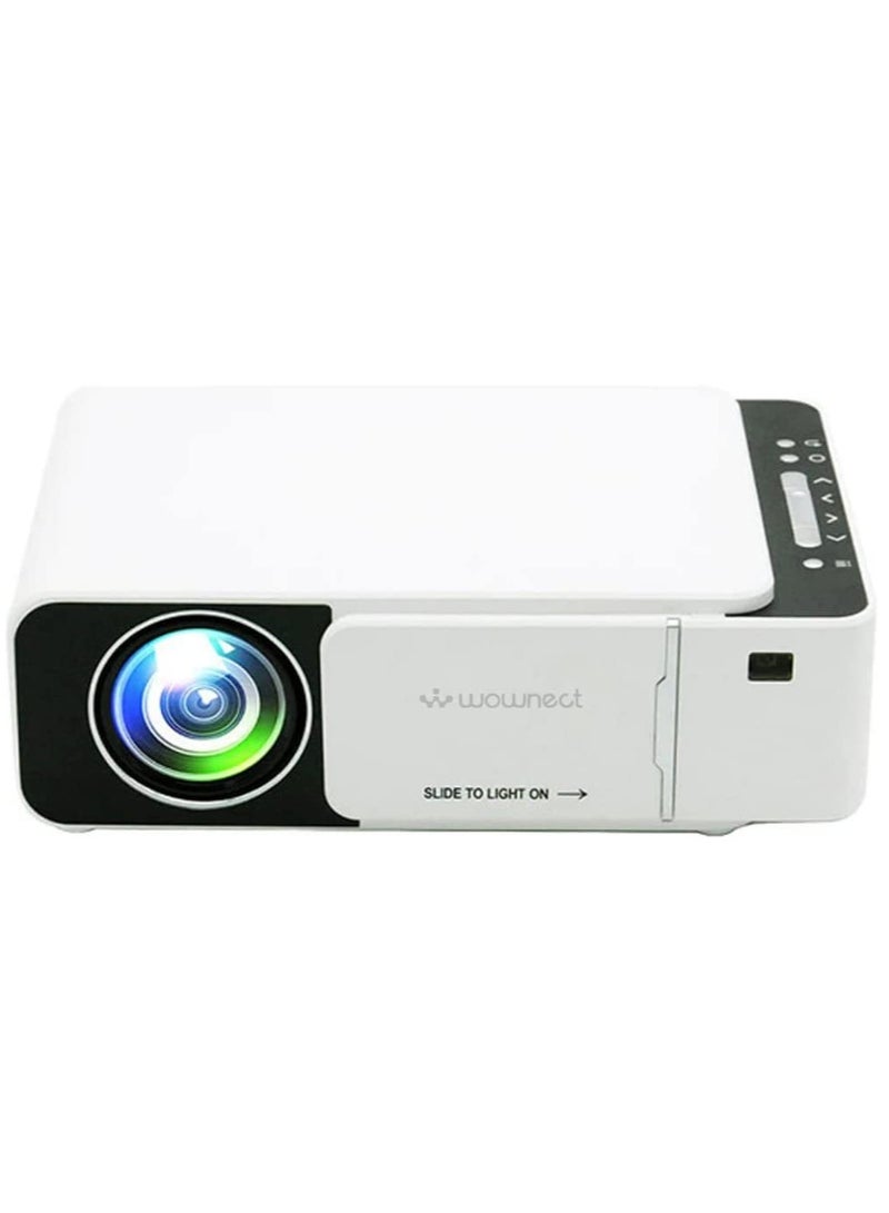 T5 Portable Mini Projector [100 ANSI Lumens/Screen Size upto 30-170 inches ] [ Airplay/Miracast Wireless Mobile Mirroring ] WiFi YouTube Home Theater Movie Outdoor Projector - White - Image 1