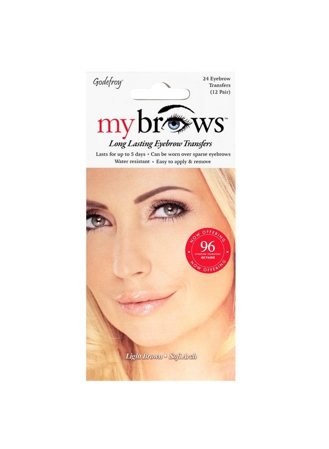 Godefroy Mybrows Long Lasting Eyebrow Transfers Soft Arch Light Brown 48Pairs Of Brows (96 Individual Transfers) - Image 1