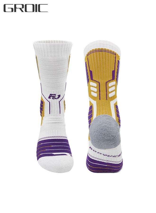 GROIC Elite Basketball Socks, Athletic Socks with 3D Ankle Protection, Football & Running Socks, Compression Cushion Sport Socks Unisex  - Image 1