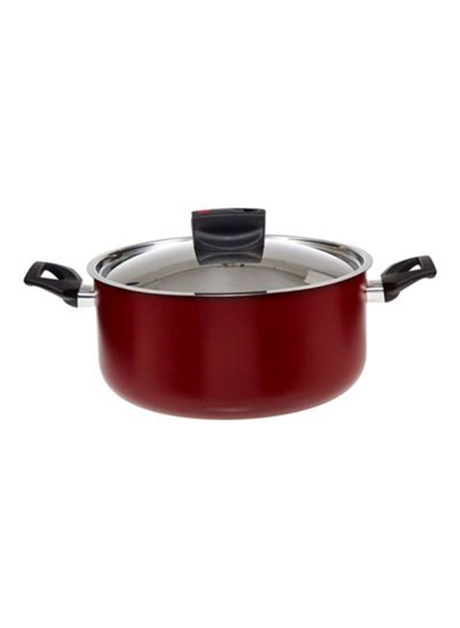Prestige Safecook Non-stick Cov Stockpot Red 28cm - Image 1