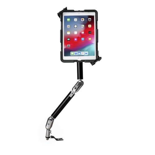 CTA Digital Multi-Flex Car Mount – CTA Multi-Flex Quick Release Security Car with Lock and Key Security for iPad 10th Gen 10.9" - 10.2" iPad 7th/8/9 Gen - iPad Air 4 - Galaxy Tab S3 & More - Black (PAD-MFQSC) - Image 1