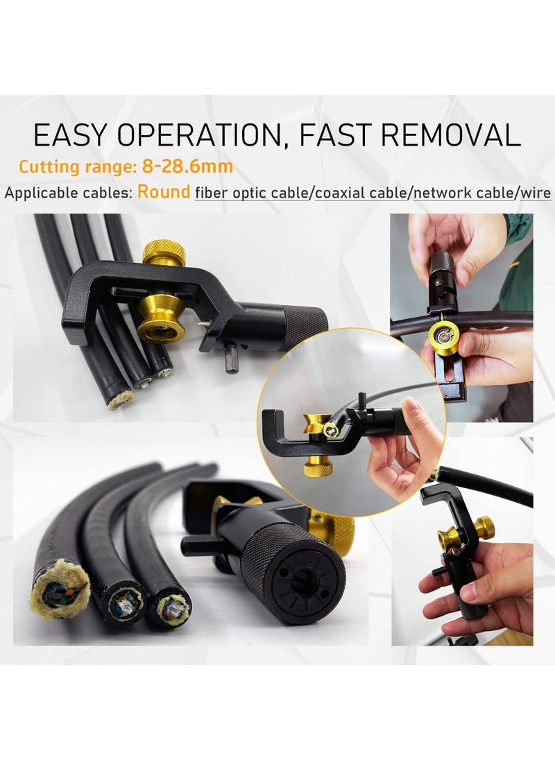 Armored Cable Stripper Tools, 8-28mm Wire Stripper, Coax Mid Span Cable Stripper, Radial Cutter Slitting Ring Tools, Coax Round Cable Jacket Stripping, Armored Fiber Optic Cable Stripper Tools  - Image 4