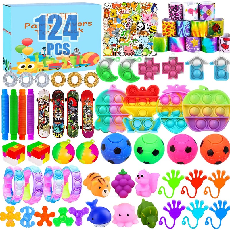 Huastyle 124 Pack Fidget Toys for Kids Stress Relief Sensory Toy with Autism Autistic Treasure Box Toys for Classroom Prizes for Kids Party Favors Pinata Stuffers Stocking Stuffers - Image 3
