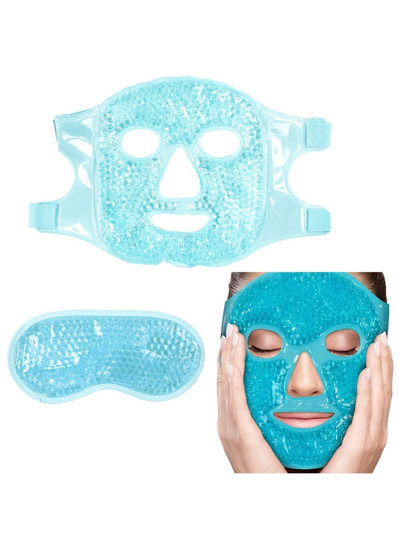 إسكدنيا قناع العين للوجه البارد، خرز جل مضغوط ساخن وبارد، قابل لإعادة الاستخدام، مع ظهر قطيفة ناعم، يقلل من انتفاخ الوجه، والصداع، ومنتجعات الوجه، وتخفيف التوتر - Image 1