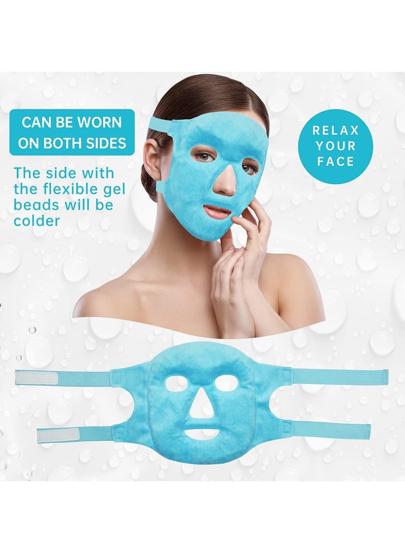 إسكدنيا قناع العين للوجه البارد، خرز جل مضغوط ساخن وبارد، قابل لإعادة الاستخدام، مع ظهر قطيفة ناعم، يقلل من انتفاخ الوجه، والصداع، ومنتجعات الوجه، وتخفيف التوتر - Image 3