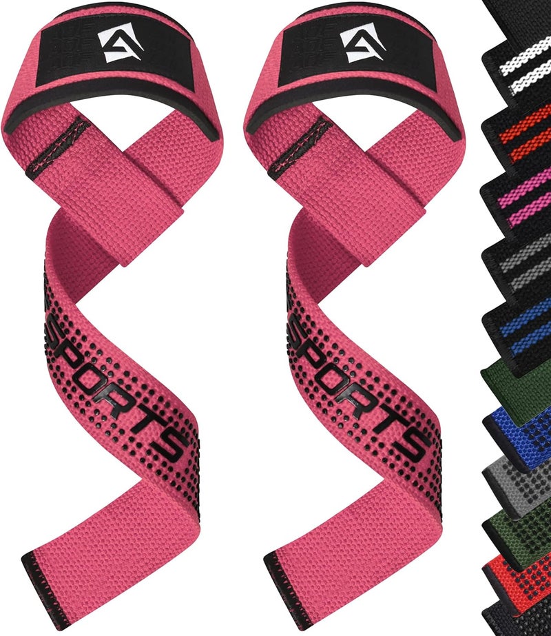 AQF Lifting Wrist Straps for Weightlifting, Powerlifting & Deadlifts – 23” Neoprene Padded Cotton Straps for Strength Training & Gym Workouts - Maximum Grip Support for Men & Women - Image 1