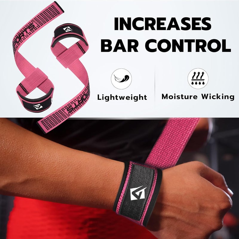 AQF Lifting Wrist Straps for Weightlifting, Powerlifting & Deadlifts – 23” Neoprene Padded Cotton Straps for Strength Training & Gym Workouts - Maximum Grip Support for Men & Women - Image 5