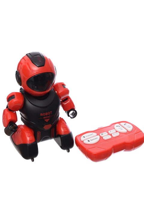 Smart, programmable mini robot toy for kids with remote control, red