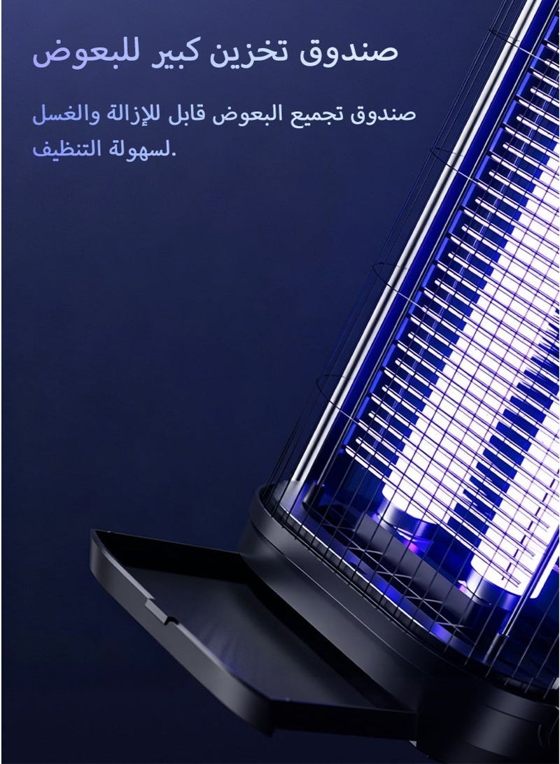 جميسون صاعق حشرات كهربائي 40 واط - مصيدة بعوض قاتل الناموس الكهربائي مزدوج الأنابيب وشبكة صعق مزدوجة الجانب مع صينية تنظيف سهلة + مقبض + سلسلة تعليق | آمن للداخل والخارج والمطبخ - Image 4
