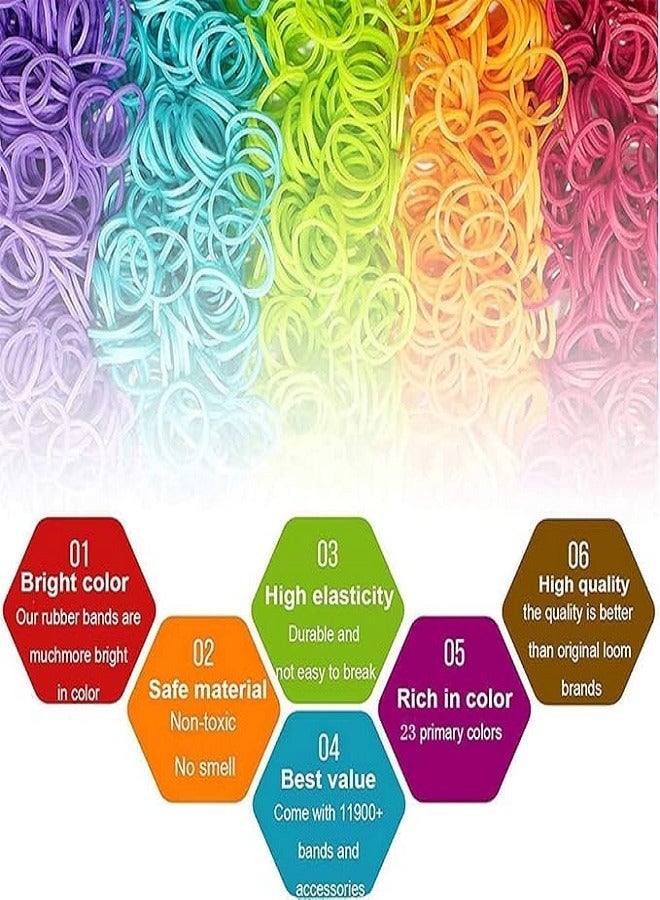 Colourful Loom 7 Bands Set,Loom Rubber Bands for Bracelets, Loom Bands Refill Kit with More Accessories for Friendship Bracelet Making Kit for Kids Girls Gifts  - Image 5