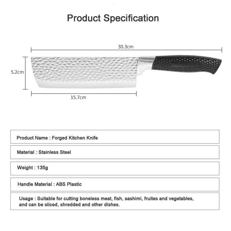 Potency Chef Knife Professional 15cm Sharp Knife High Stainless Steel Japanese Knife with ABS Handle Kitchen Knife Nakiri Knife for HomeRestaurant FNakiri Knife 1PCS - Image 3