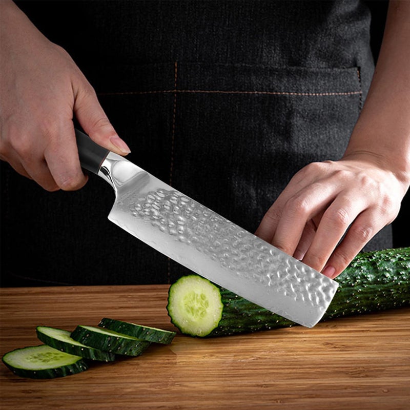 Potency Chef Knife Professional 15cm Sharp Knife High Stainless Steel Japanese Knife with ABS Handle Kitchen Knife Nakiri Knife for HomeRestaurant FNakiri Knife 1PCS - Image 4
