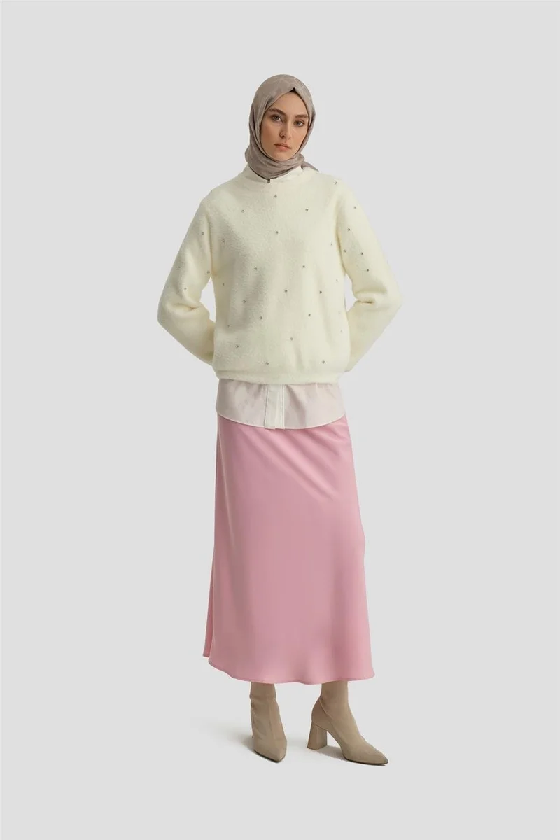 ARMINE Flared Satin Skirt 24K1714 Pink