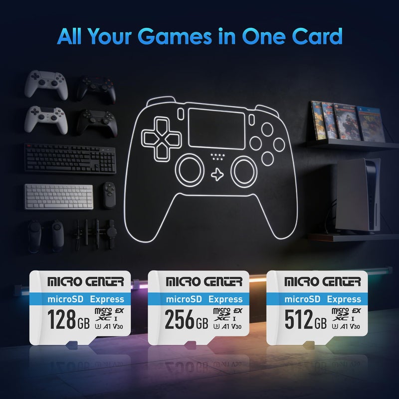 Micro Center بطاقة microSDXC بسعة 256 جيجابايت من Micro Center UHS-I U3 V30 A1، بطاقة ذاكرة MicroSD Express، تصل سرعة القراءة إلى 880 ميجابايت/ثانية وسرعة الكتابة تصل إلى 770 ميجابايت/ثانية - Image 5