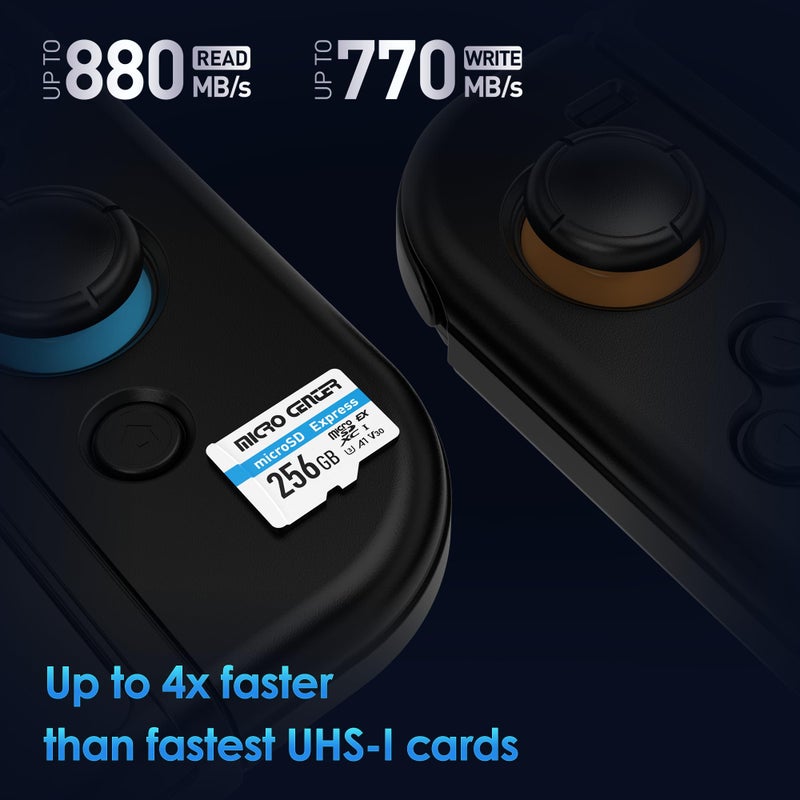 Micro Center بطاقة microSDXC بسعة 256 جيجابايت من Micro Center UHS-I U3 V30 A1، بطاقة ذاكرة MicroSD Express، تصل سرعة القراءة إلى 880 ميجابايت/ثانية وسرعة الكتابة تصل إلى 770 ميجابايت/ثانية - Image 4